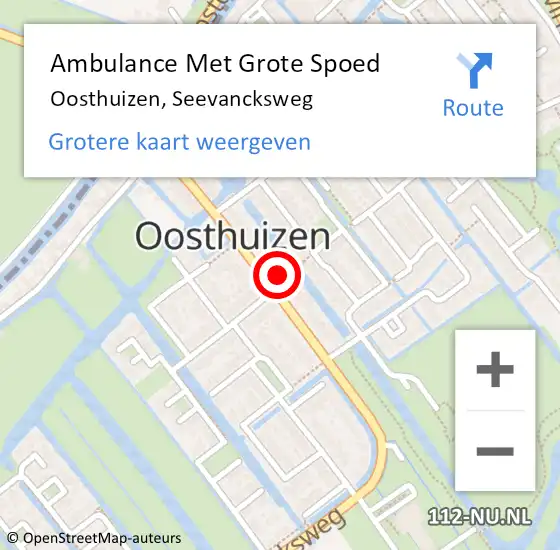 Locatie op kaart van de 112 melding: Ambulance Met Grote Spoed Naar Oosthuizen, Seevancksweg op 5 januari 2024 04:37