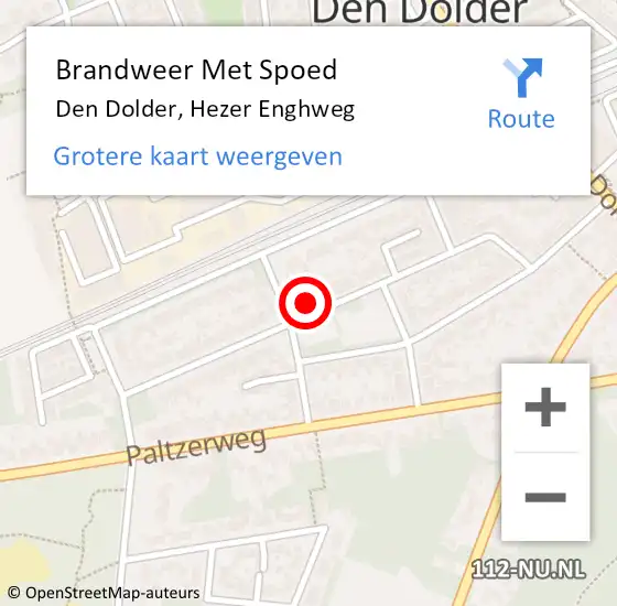Locatie op kaart van de 112 melding: Brandweer Met Spoed Naar Den Dolder, Hezer Enghweg op 5 januari 2024 09:05