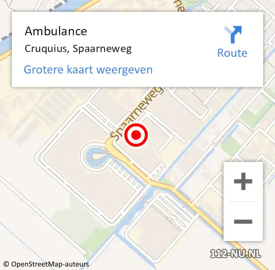 Locatie op kaart van de 112 melding: Ambulance Cruquius, Spaarneweg op 5 januari 2024 11:55