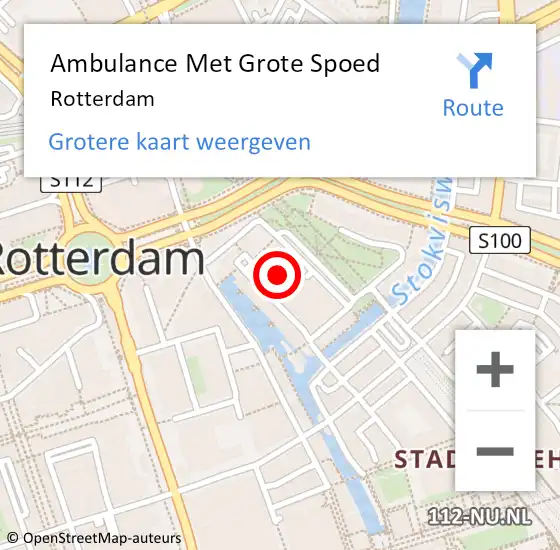 Locatie op kaart van de 112 melding: Ambulance Met Grote Spoed Naar Rotterdam, Inzet op 15 oktober 2013 09:21