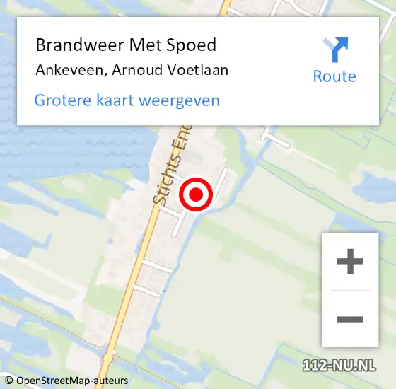 Locatie op kaart van de 112 melding: Brandweer Met Spoed Naar Ankeveen, Arnoud Voetlaan op 5 januari 2024 12:43
