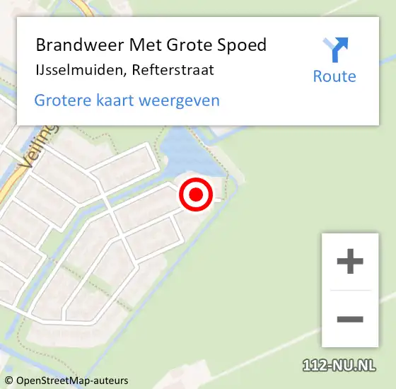 Locatie op kaart van de 112 melding: Brandweer Met Grote Spoed Naar IJsselmuiden, Refterstraat op 5 januari 2024 12:56