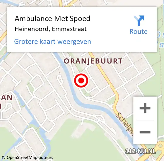 Locatie op kaart van de 112 melding: Ambulance Met Spoed Naar Heinenoord, Emmastraat op 5 januari 2024 13:00