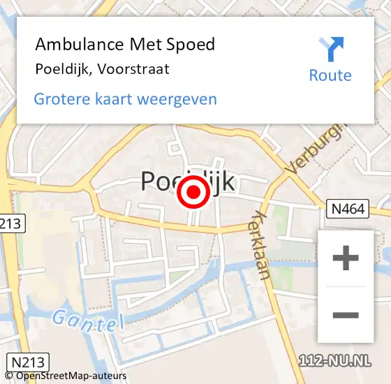 Locatie op kaart van de 112 melding: Ambulance Met Spoed Naar Poeldijk, Voorstraat op 5 januari 2024 13:04