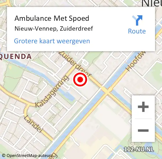 Locatie op kaart van de 112 melding: Ambulance Met Spoed Naar Nieuw-Vennep, Zuiderdreef op 5 januari 2024 14:14