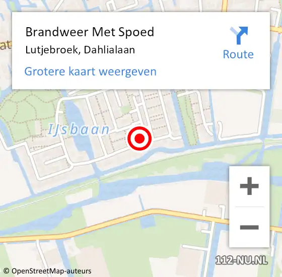 Locatie op kaart van de 112 melding: Brandweer Met Spoed Naar Lutjebroek, Dahlialaan op 5 januari 2024 14:44