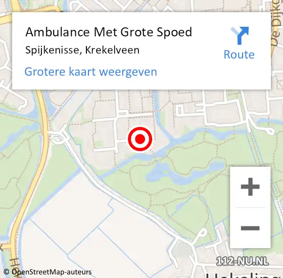 Locatie op kaart van de 112 melding: Ambulance Met Grote Spoed Naar Spijkenisse, Krekelveen op 5 januari 2024 15:00