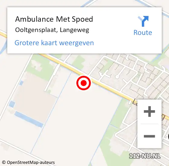 Locatie op kaart van de 112 melding: Ambulance Met Spoed Naar Ooltgensplaat, Langeweg op 5 januari 2024 15:10