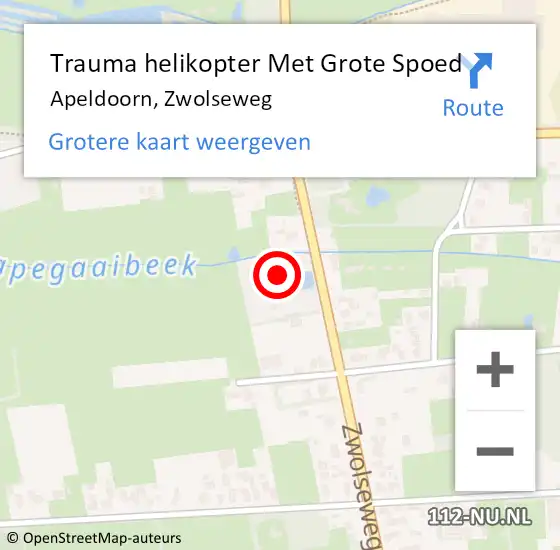 Locatie op kaart van de 112 melding: Trauma helikopter Met Grote Spoed Naar Apeldoorn, Zwolseweg op 5 januari 2024 16:19
