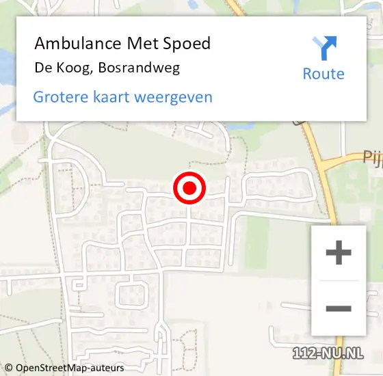 Locatie op kaart van de 112 melding: Ambulance Met Spoed Naar De Koog, Bosrandweg op 5 januari 2024 18:15