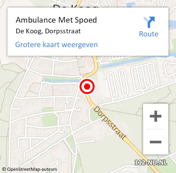 Locatie op kaart van de 112 melding: Ambulance Met Spoed Naar De Koog, Dorpsstraat op 5 januari 2024 19:02