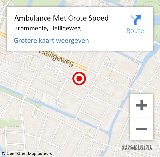 Locatie op kaart van de 112 melding: Ambulance Met Grote Spoed Naar Krommenie, Heiligeweg op 5 januari 2024 20:27