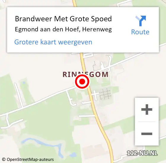 Locatie op kaart van de 112 melding: Brandweer Met Grote Spoed Naar Egmond aan den Hoef, Herenweg op 5 januari 2024 21:08