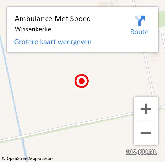 Locatie op kaart van de 112 melding: Ambulance Met Spoed Naar Wissenkerke op 5 januari 2024 21:48