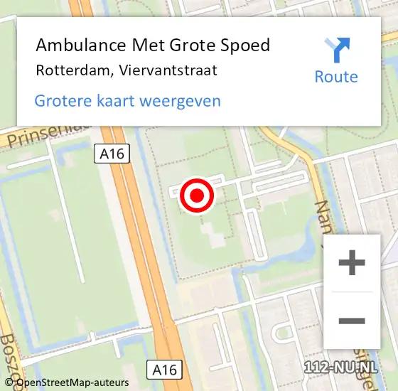 Locatie op kaart van de 112 melding: Ambulance Met Grote Spoed Naar Rotterdam, Viervantstraat op 5 januari 2024 23:04