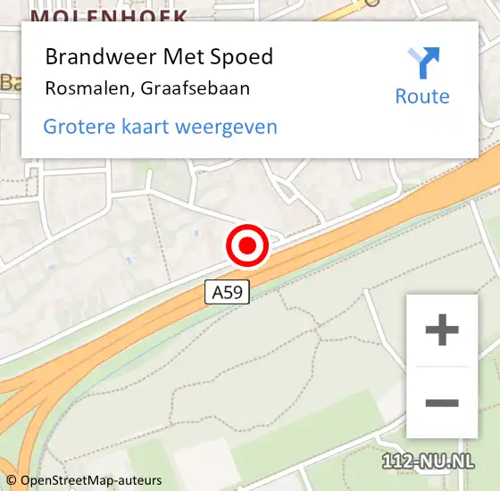 Locatie op kaart van de 112 melding: Brandweer Met Spoed Naar Rosmalen, Graafsebaan op 6 januari 2024 00:51