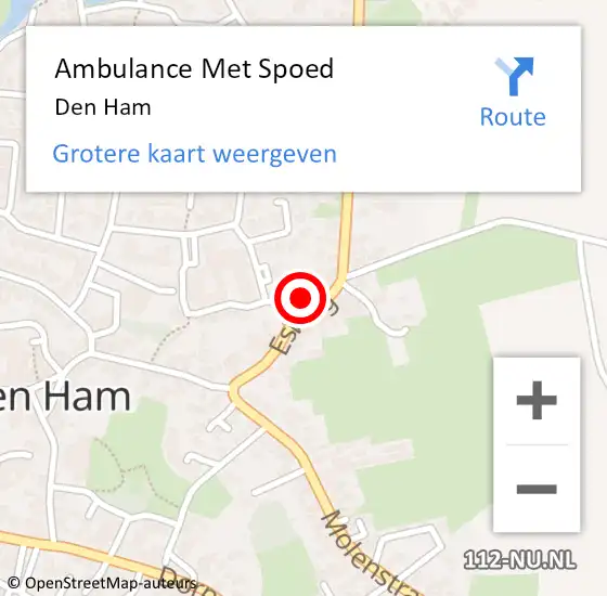 Locatie op kaart van de 112 melding: Ambulance Met Spoed Naar Den Ham op 6 januari 2024 06:20