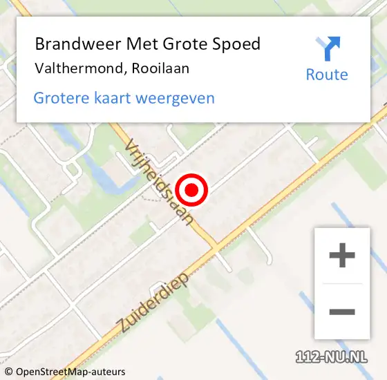 Locatie op kaart van de 112 melding: Brandweer Met Grote Spoed Naar Valthermond, Rooilaan op 6 januari 2024 08:45