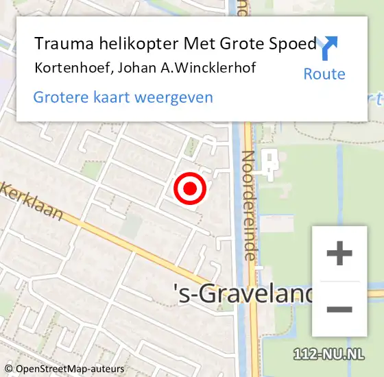 Locatie op kaart van de 112 melding: Trauma helikopter Met Grote Spoed Naar Kortenhoef, Johan A.Wincklerhof op 6 januari 2024 09:47