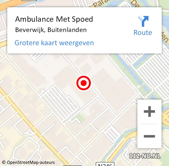 Locatie op kaart van de 112 melding: Ambulance Met Spoed Naar Beverwijk, Buitenlanden op 6 januari 2024 10:45
