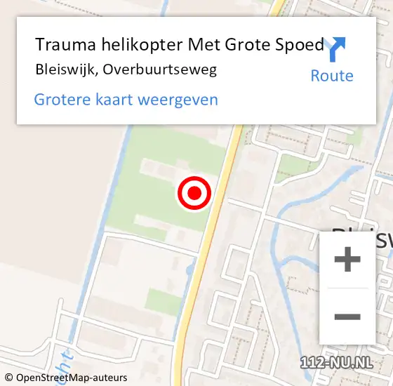 Locatie op kaart van de 112 melding: Trauma helikopter Met Grote Spoed Naar Bleiswijk, Overbuurtseweg op 6 januari 2024 11:12