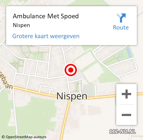 Locatie op kaart van de 112 melding: Ambulance Met Spoed Naar Nispen op 6 januari 2024 11:49
