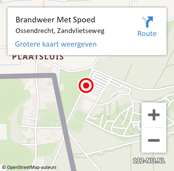 Locatie op kaart van de 112 melding: Brandweer Met Spoed Naar Ossendrecht, Zandvlietseweg op 6 januari 2024 12:43
