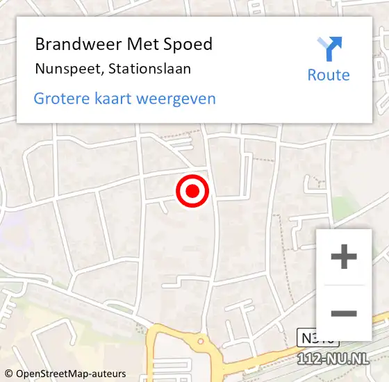Locatie op kaart van de 112 melding: Brandweer Met Spoed Naar Nunspeet, Stationslaan op 6 januari 2024 12:44
