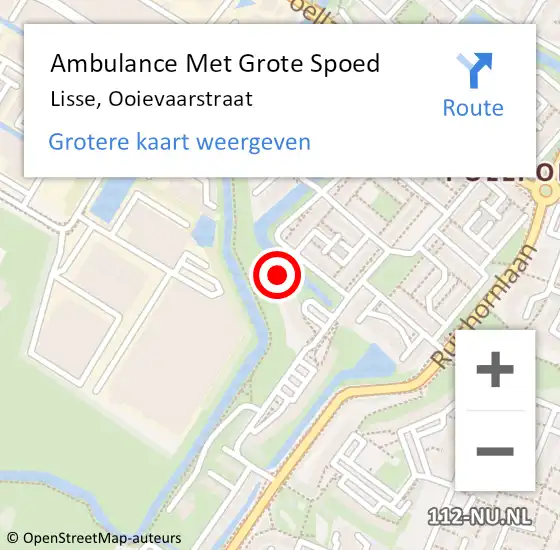 Locatie op kaart van de 112 melding: Ambulance Met Grote Spoed Naar Lisse, Ooievaarstraat op 6 januari 2024 12:47