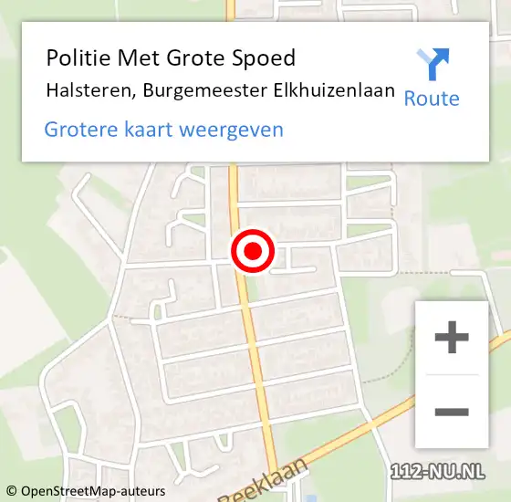 Locatie op kaart van de 112 melding: Politie Met Grote Spoed Naar Halsteren, Burgemeester Elkhuizenlaan op 6 januari 2024 14:04