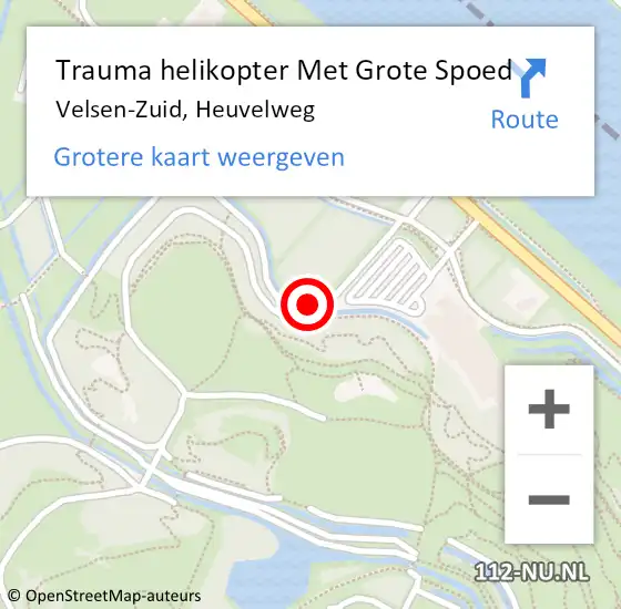 Locatie op kaart van de 112 melding: Trauma helikopter Met Grote Spoed Naar Velsen-Zuid, Heuvelweg op 6 januari 2024 14:16