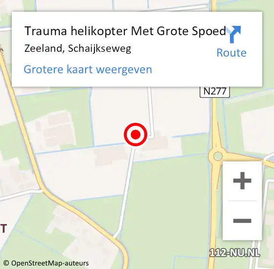 Locatie op kaart van de 112 melding: Trauma helikopter Met Grote Spoed Naar Zeeland, Schaijkseweg op 6 januari 2024 14:33