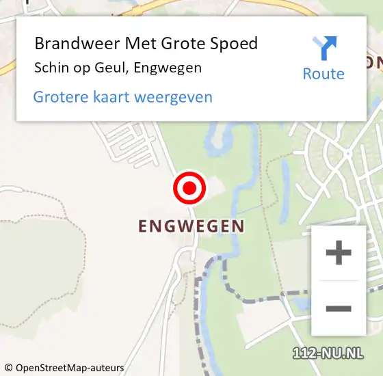 Locatie op kaart van de 112 melding: Brandweer Met Grote Spoed Naar Schin op Geul, Engwegen op 6 januari 2024 15:18