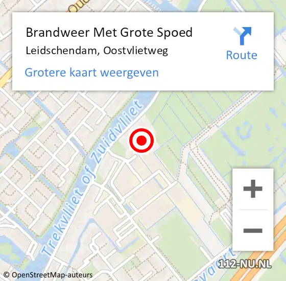 Locatie op kaart van de 112 melding: Brandweer Met Grote Spoed Naar Leidschendam, Oostvlietweg op 6 januari 2024 15:31