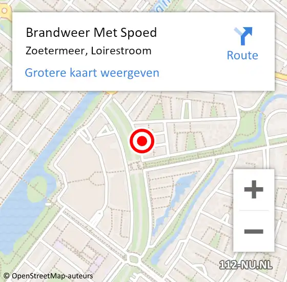 Locatie op kaart van de 112 melding: Brandweer Met Spoed Naar Zoetermeer, Loirestroom op 6 januari 2024 16:36