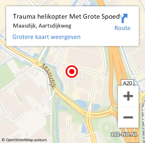 Locatie op kaart van de 112 melding: Trauma helikopter Met Grote Spoed Naar Maasdijk, Aartsdijkweg op 6 januari 2024 17:29