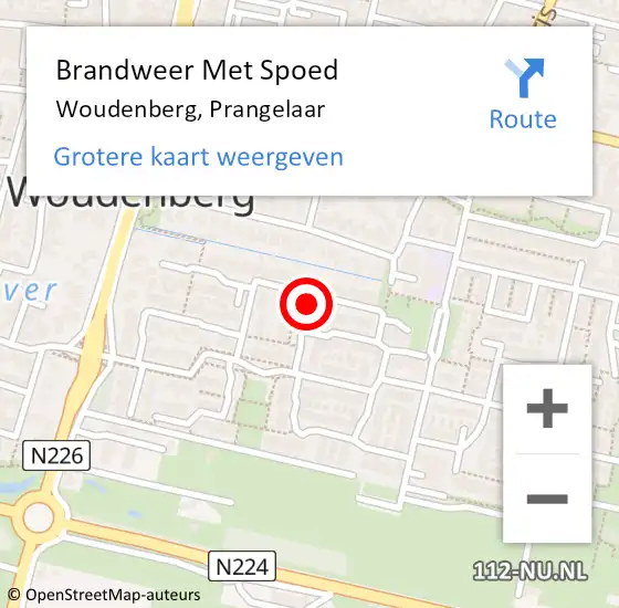 Locatie op kaart van de 112 melding: Brandweer Met Spoed Naar Woudenberg, Prangelaar op 6 januari 2024 19:17