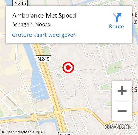 Locatie op kaart van de 112 melding: Ambulance Met Spoed Naar Schagen, Noord op 7 januari 2024 01:42