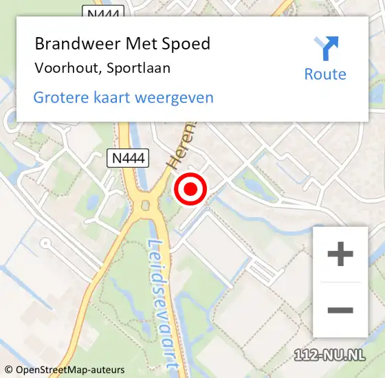 Locatie op kaart van de 112 melding: Brandweer Met Spoed Naar Voorhout, Sportlaan op 7 januari 2024 02:20