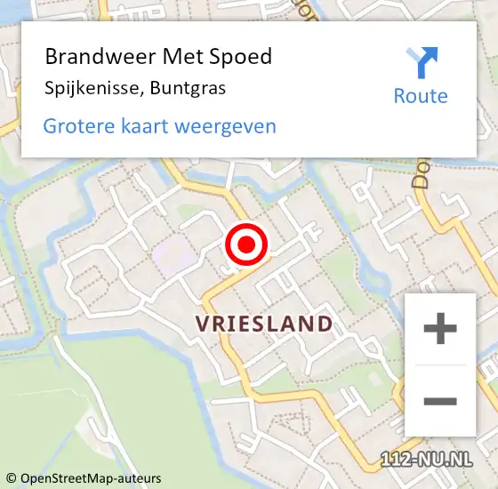 Locatie op kaart van de 112 melding: Brandweer Met Spoed Naar Spijkenisse, Buntgras op 7 januari 2024 08:23