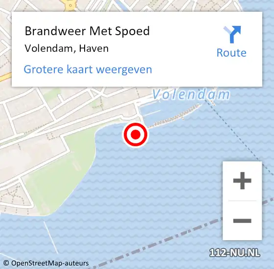 Locatie op kaart van de 112 melding: Brandweer Met Spoed Naar Volendam, Haven op 7 januari 2024 09:40