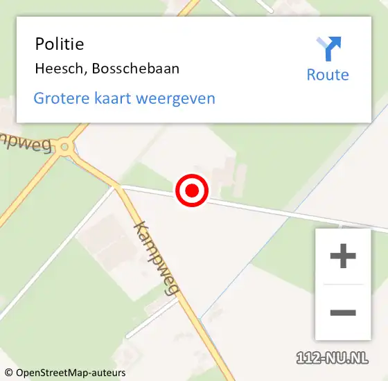 Locatie op kaart van de 112 melding: Politie Heesch, Bosschebaan op 7 januari 2024 09:43