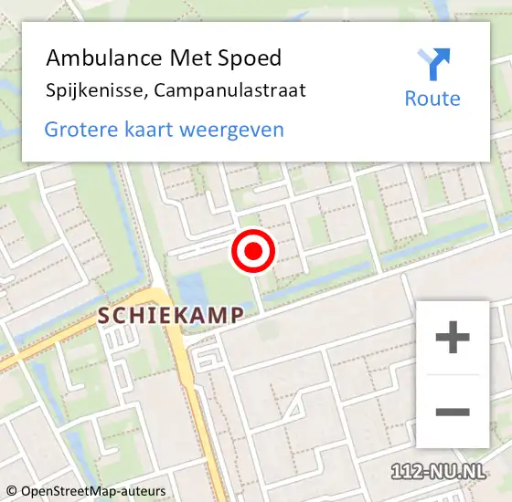 Locatie op kaart van de 112 melding: Ambulance Met Spoed Naar Spijkenisse, Campanulastraat op 7 januari 2024 11:20