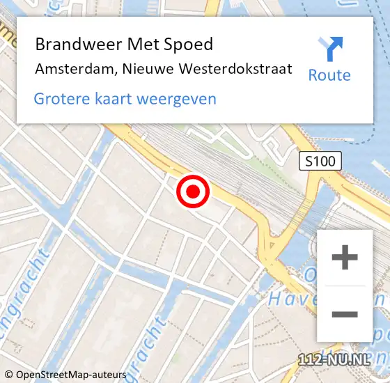 Locatie op kaart van de 112 melding: Brandweer Met Spoed Naar Amsterdam, Nieuwe Westerdokstraat op 7 januari 2024 12:23