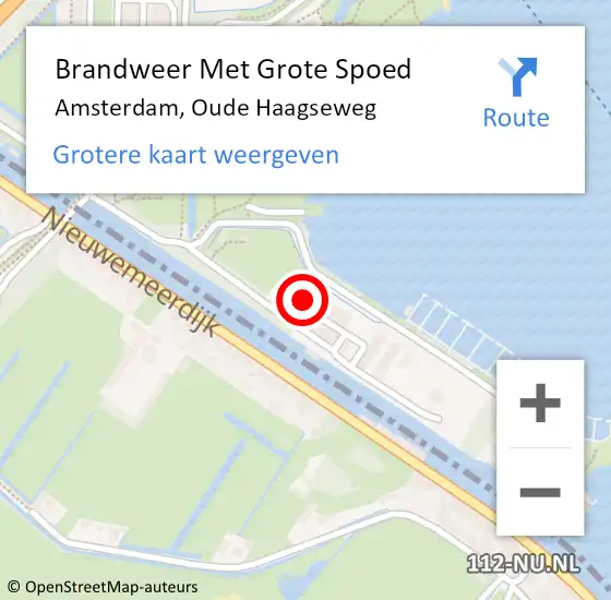 Locatie op kaart van de 112 melding: Brandweer Met Grote Spoed Naar Amsterdam, Oude Haagseweg op 7 januari 2024 13:55