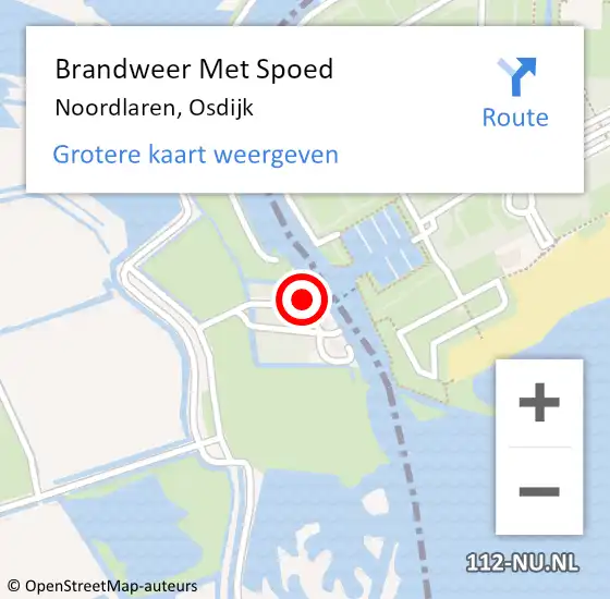 Locatie op kaart van de 112 melding: Brandweer Met Spoed Naar Noordlaren, Osdijk op 7 januari 2024 15:04