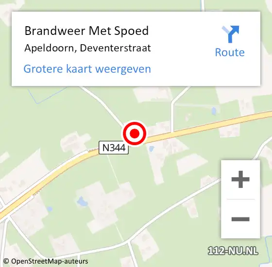 Locatie op kaart van de 112 melding: Brandweer Met Spoed Naar Apeldoorn, Deventerstraat op 7 januari 2024 17:36
