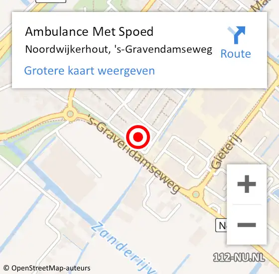 Locatie op kaart van de 112 melding: Ambulance Met Spoed Naar Noordwijkerhout, 's-Gravendamseweg op 7 januari 2024 18:00