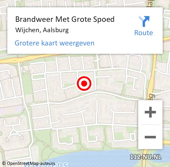 Locatie op kaart van de 112 melding: Brandweer Met Grote Spoed Naar Wijchen, Aalsburg op 7 januari 2024 18:58