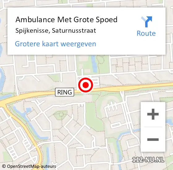 Locatie op kaart van de 112 melding: Ambulance Met Grote Spoed Naar Spijkenisse, Saturnusstraat op 7 januari 2024 22:09